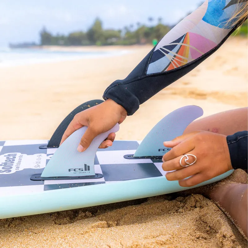 FCS II Sky Brown PC Small Tri Fin Set in Seafoam/Lavender-3